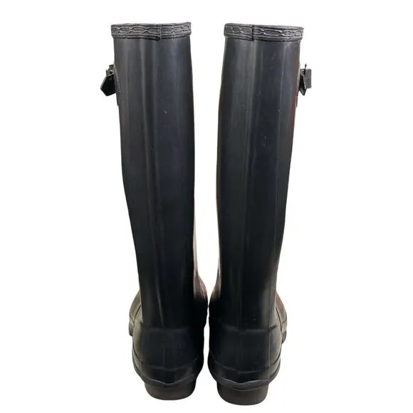 Hunter Unisex Huntress Black Waterproof Rain Boots Size M 9 W 10