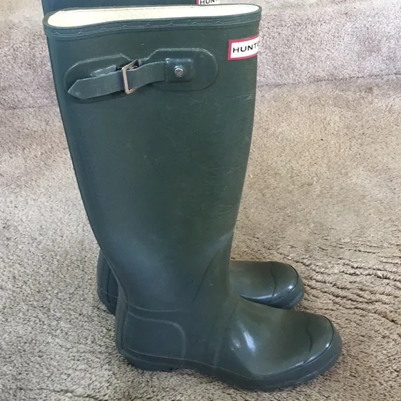 Hunter Women's Green Rain Boots Size 8