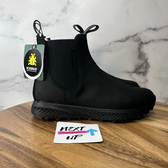 Icebug Womens Nausta Biosole Firm Grip Black Leather Chelsea Boots size 7.5