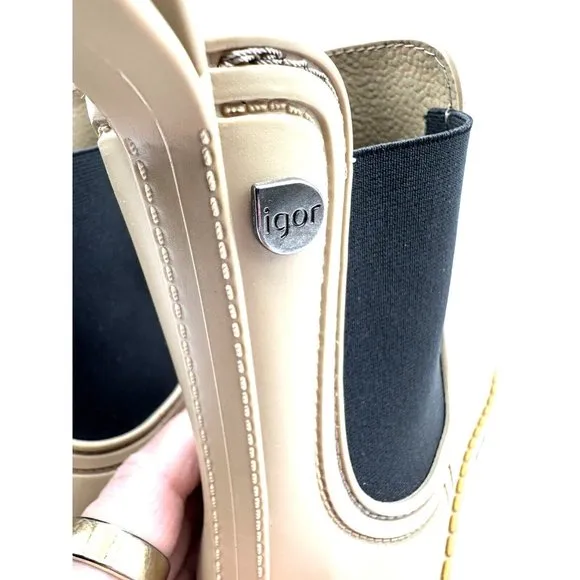 Igor Ladies Rain Boots, Ankle Boots, Lug Soles, Size 8, Size 40 Made in Spain