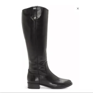 INC Womens Fawne Black Leather Tall Riding Boots 6.5