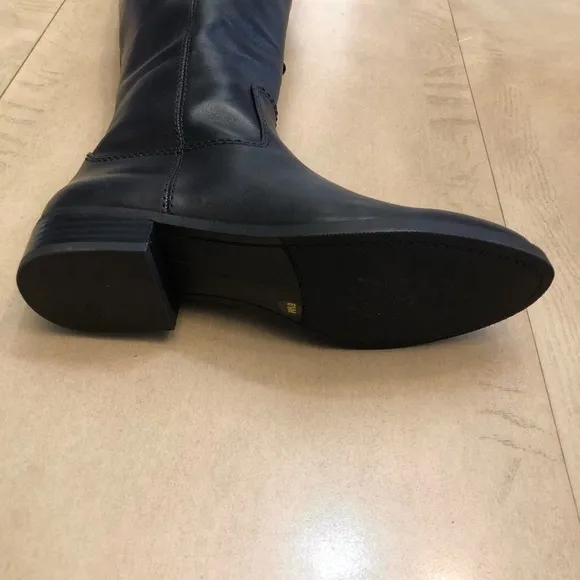 INC Womens Fawne Black Leather Tall Riding Boots 6.5
