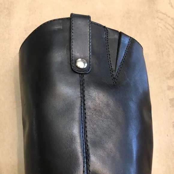 INC Womens Fawne Black Leather Tall Riding Boots 6.5