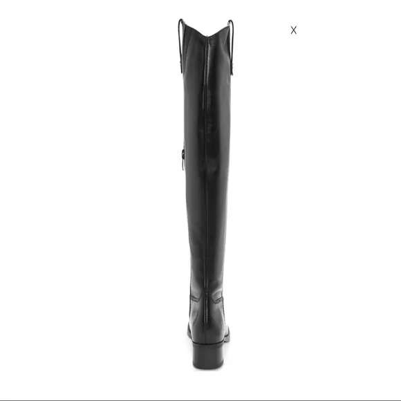 INC Womens Fawne Black Leather Tall Riding Boots 6.5
