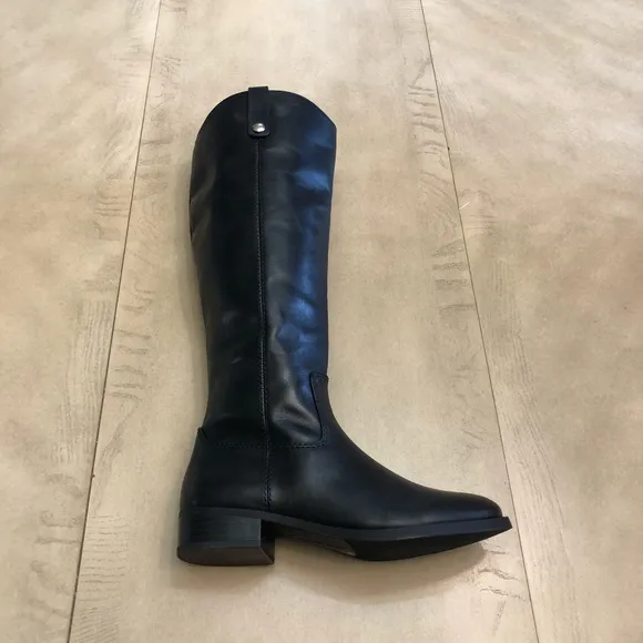 INC Womens Fawne Black Leather Tall Riding Boots 6.5