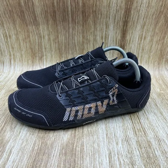 Inov-8 Bare-XF 210 Men's Size 9.5 Black Barefoot Sneakers Shoes Athletic Minimal