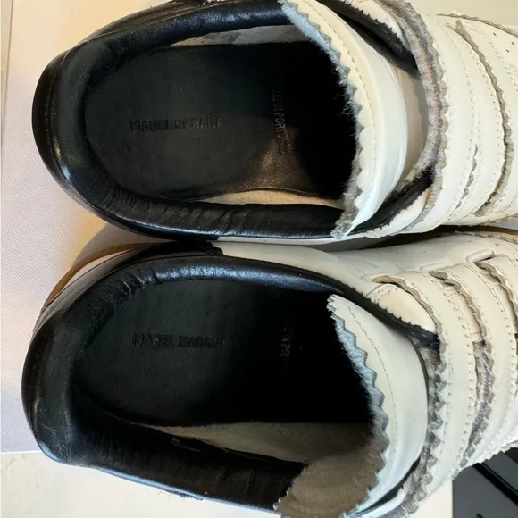 Isabel Marant White Leather Sneakers with Velcro Straps