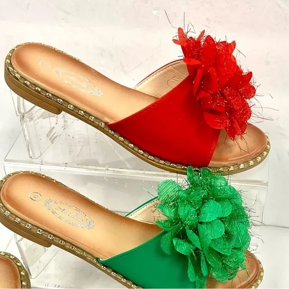 Italina Pink Single Strap Silver AB Rhinestone Butterfly Studded Flatform Sandal