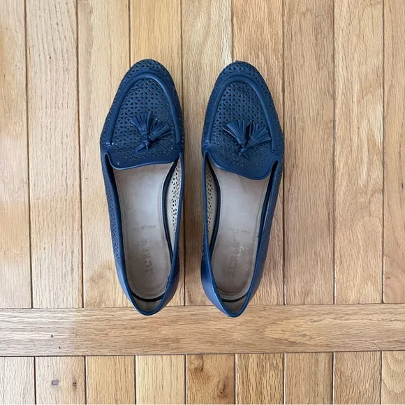 J. Crew Biella Tassel Loafers, navy, size 7.5
