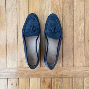 J. Crew Biella Tassel Loafers, navy, size 7.5