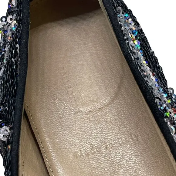 J. Crew Collection Darby Sequin Loafer Flats in Black Size 7.5