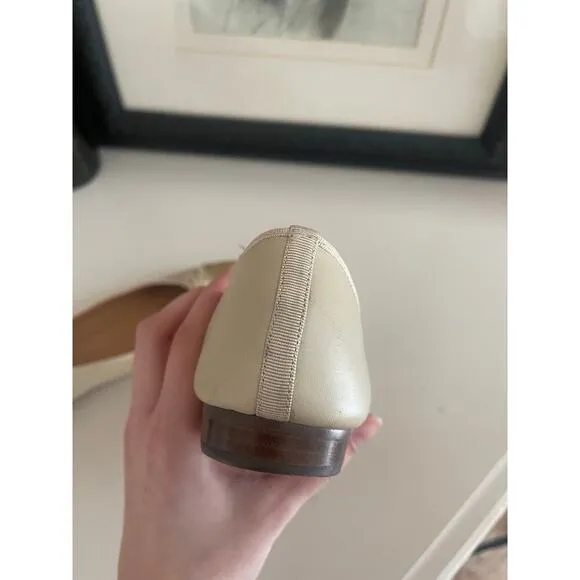 J. Crew Tan and Gold Andi Ballet Flats