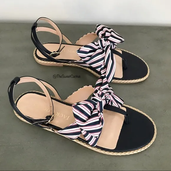 Jack Rogers Heidi Midnight Stripe Sandals Women’s Size 9
