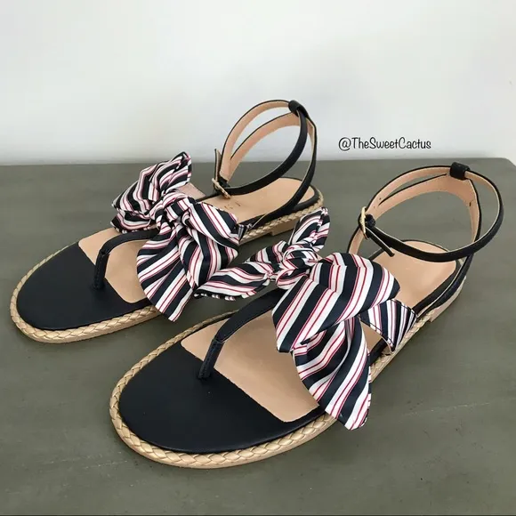Jack Rogers Heidi Midnight Stripe Sandals Women’s Size 9