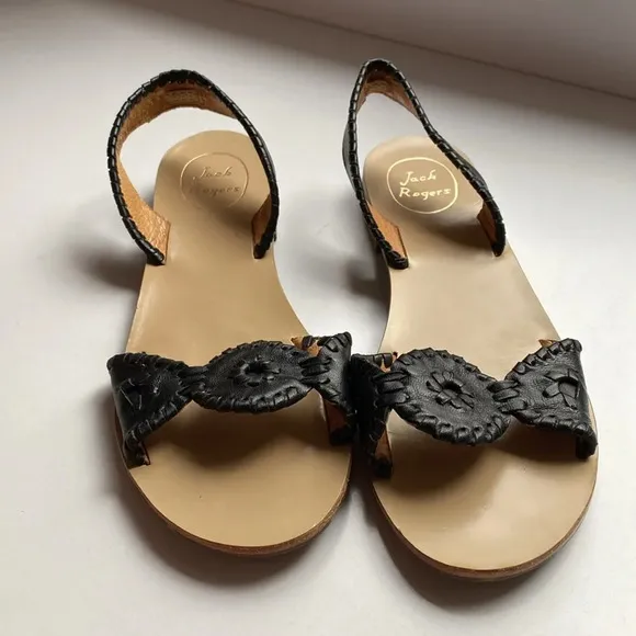 Jack Rogers Liliana Slingback Sandals in Black Size 7.5 M