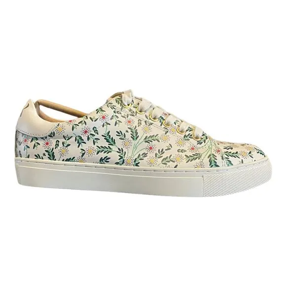 Jack Rogers Women Lace Up Casual Sneakers Rory Daisy US 5.5M White Daisy Floral