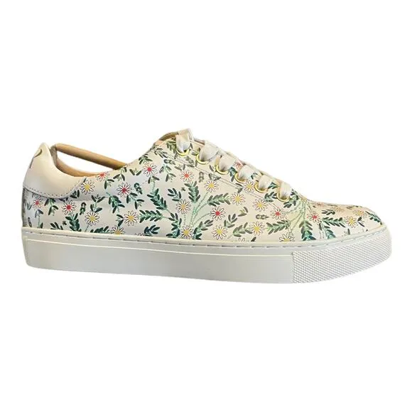 Jack Rogers Women Lace Up Casual Sneakers Rory Daisy US 5.5M White Daisy Floral