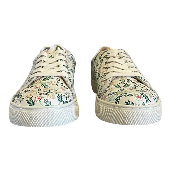 Jack Rogers Women Lace Up Casual Sneakers Rory Daisy US 5.5M White Daisy Floral