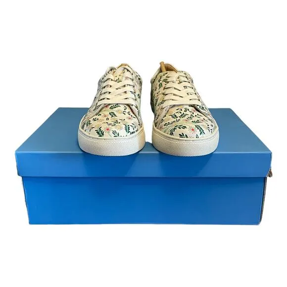 Jack Rogers Women Lace Up Casual Sneakers Rory Daisy US 5.5M White Daisy Floral