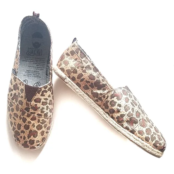 Jack V Espadrilles Leopard Slip on loafers Size 7