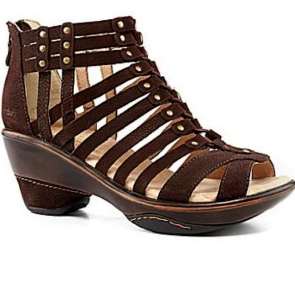 Jambu Sugar Too Wedge Sport Gladiator Studded Stud Memory Foam Leather Sandals