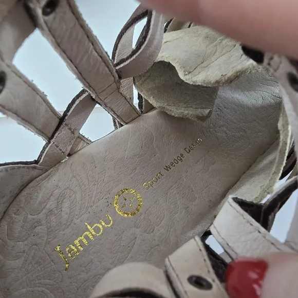 Jambu Sugar Too Wedge Sport Gladiator Studded Stud Memory Foam Leather Sandals