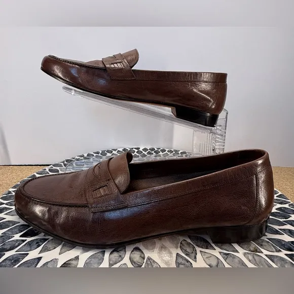 James A Banister vintage Men's Brown Leather Loafers size 10