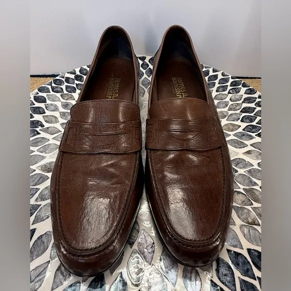James A Banister vintage Men's Brown Leather Loafers size 10
