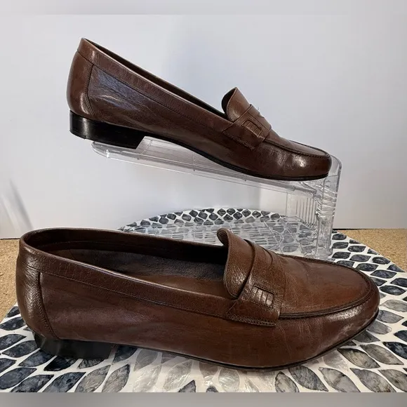James A Banister vintage Men's Brown Leather Loafers size 10