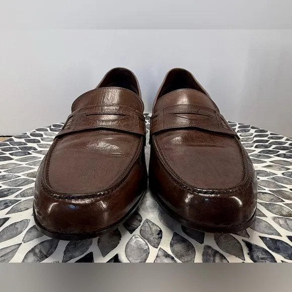James A Banister vintage Men's Brown Leather Loafers size 10