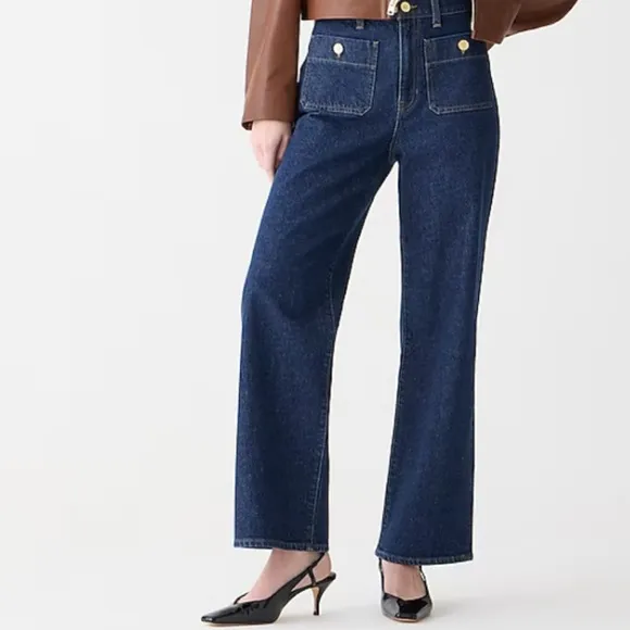 J.CREW Sailor Slim Wide Leg Jean NWT Size 32 Regina Wash