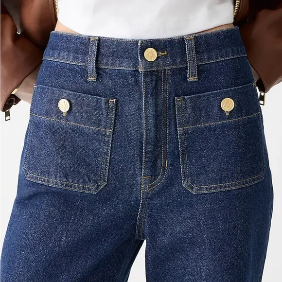J.CREW Sailor Slim Wide Leg Jean NWT Size 32 Regina Wash