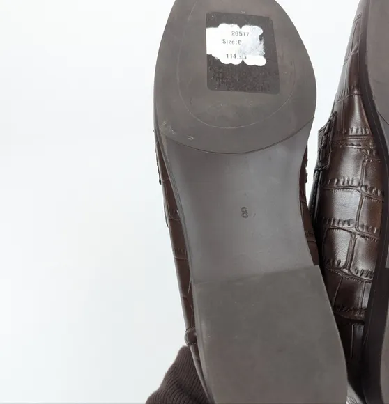 Jeffrey Campbell Brown Croc Gold Velviteen Loafers Size 8