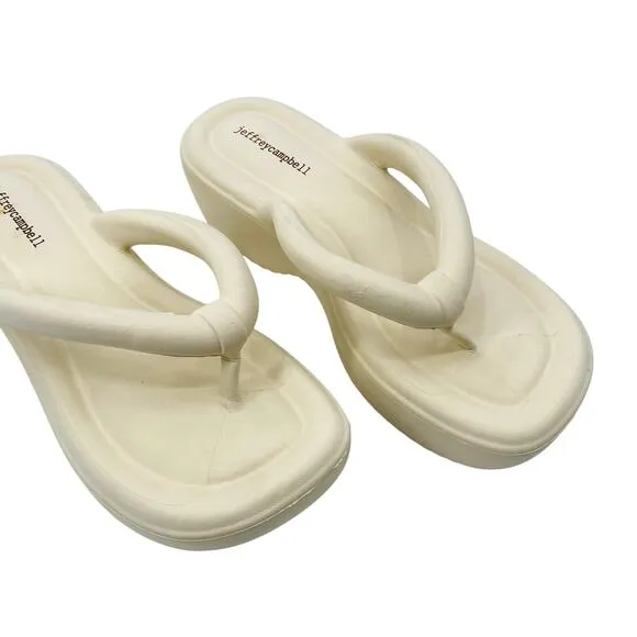 Jeffrey Campbell Cream Foam Platform Sandals