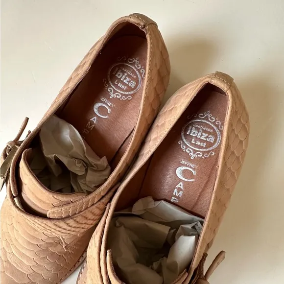 Jeffrey Campbell Croc Embossed Leather Loafers Size 9.5