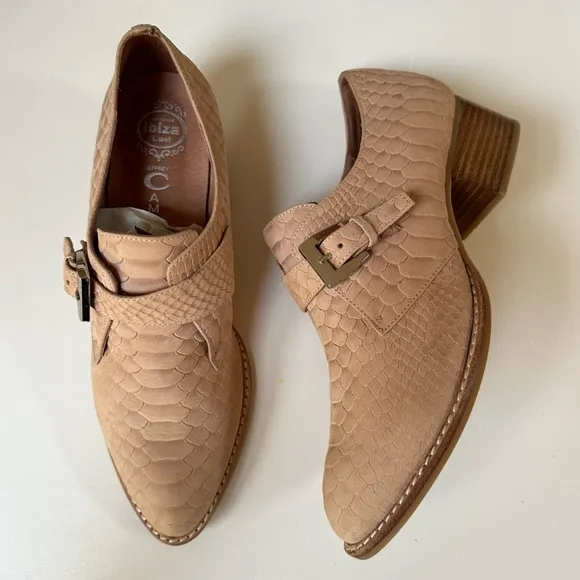 Jeffrey Campbell Croc Embossed Leather Loafers Size 9.5