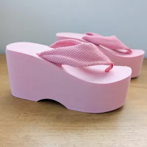 Jeffrey Campbell Wavin Platform Wedge Thong Sandals Chunky