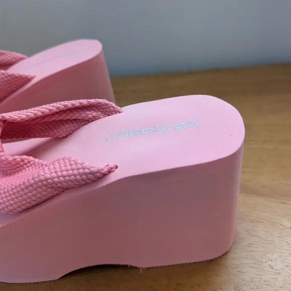 Jeffrey Campbell Wavin Platform Wedge Thong Sandals Chunky