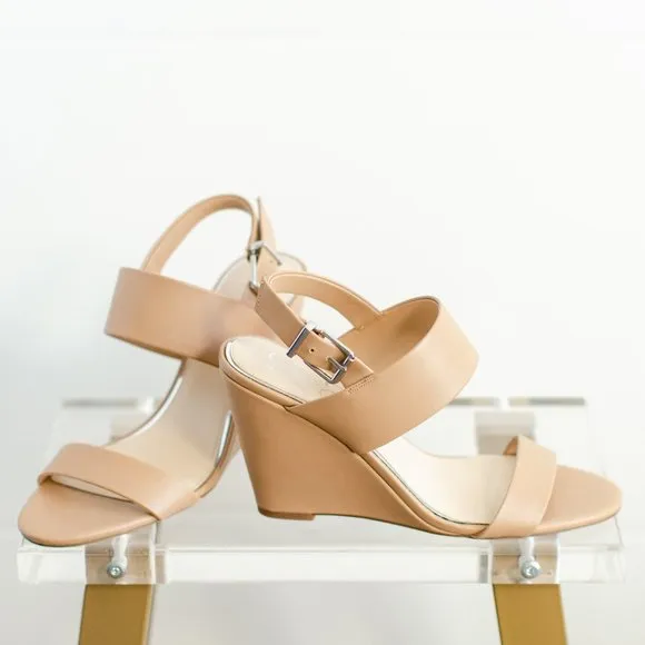Jessica Simpson Women's Wyra Faux Leather Wedge Heel Sandal New in Box 9.5