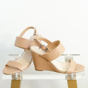Jessica Simpson Women's Wyra Faux Leather Wedge Heel Sandal New in Box 9.5