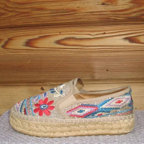 Johnny Was Nepentha Embroidered Espadrilles Shoes