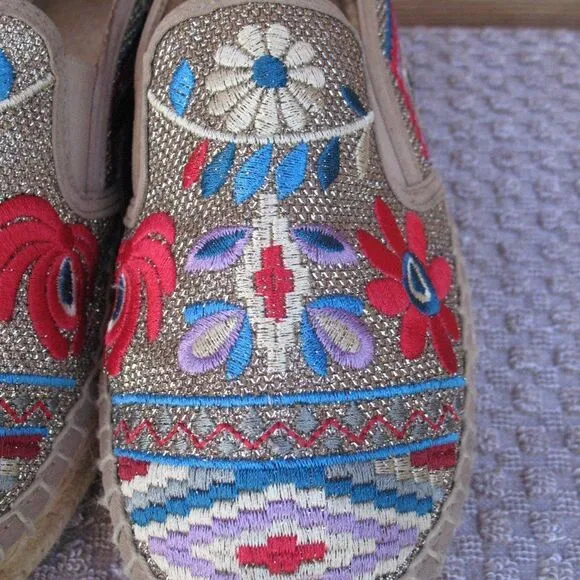 Johnny Was Nepentha Embroidered Espadrilles Shoes