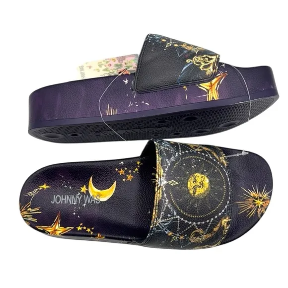 Johnny Was Supernova Platform Pool Slide Sandals Size 8