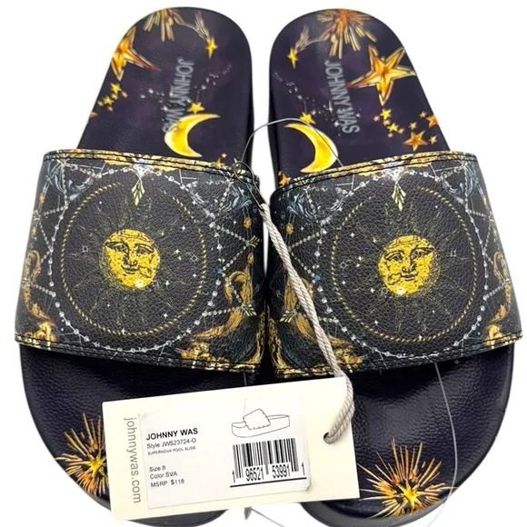 Johnny Was Supernova Platform Pool Slide Sandals Size 8