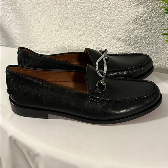 Johnston &amp; Murphy Black Loafers with Horsebit Detail