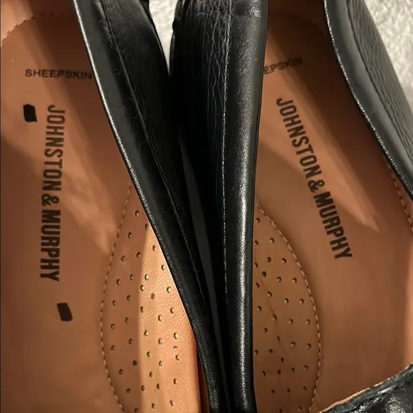 Johnston &amp; Murphy Black Loafers with Horsebit Detail