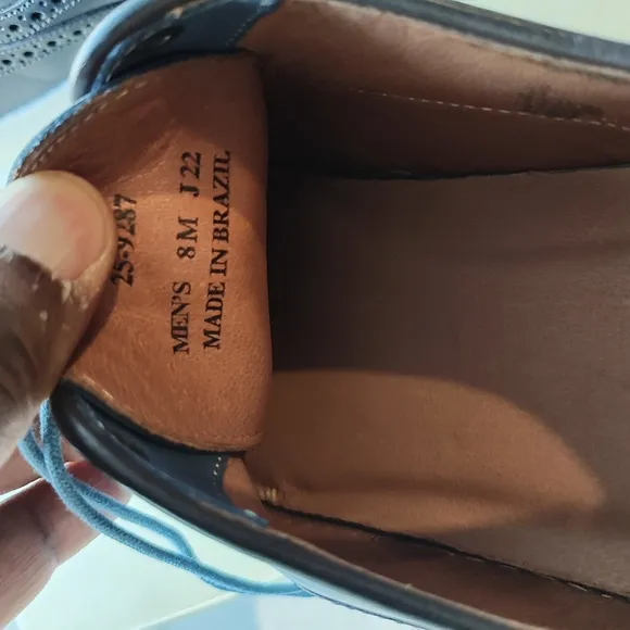 Johnston &amp; Murphy Blue Leather Sneakers with Brogue Detailing