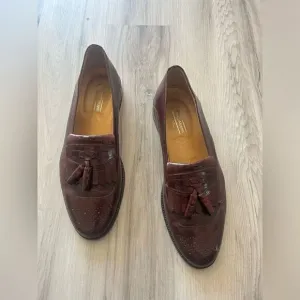 Johnston &amp; Murphy Cellini 11 M Brown Leather Tassel Loafers