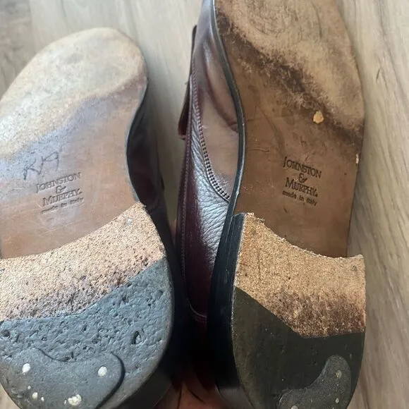 Johnston &amp; Murphy Cellini 11 M Brown Leather Tassel Loafers
