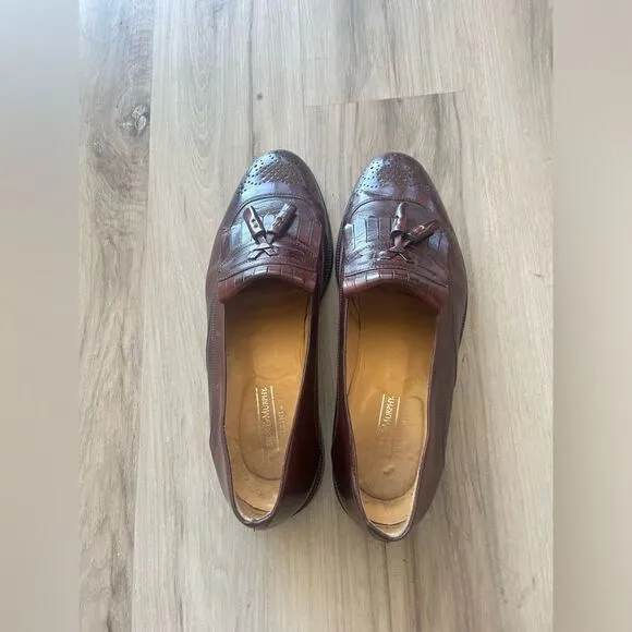 Johnston &amp; Murphy Cellini 11 M Brown Leather Tassel Loafers